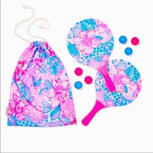 Lilly Pulitzer Pink and Blue Paddle Ball Set